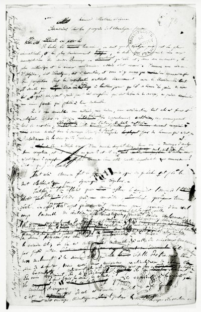 Manuscrit sur les avancées en analyse pure, c.1830 - Evariste Galois